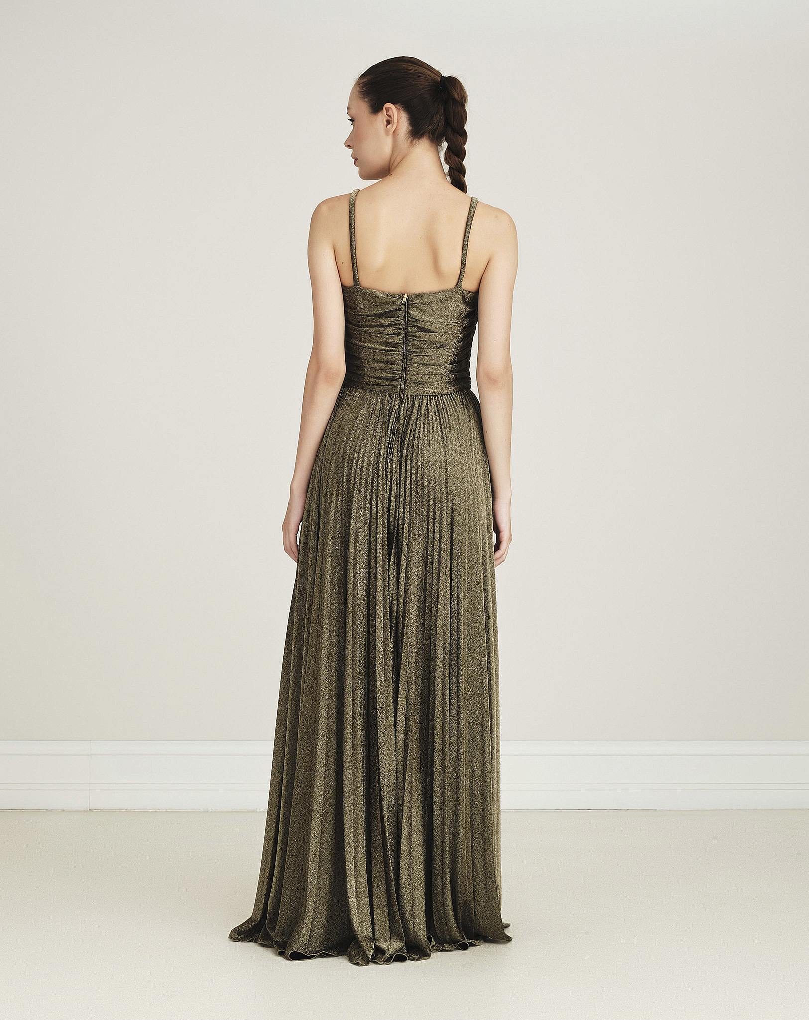 Dolce & Gabbana - Bronze Maxi Gown Dress IT42